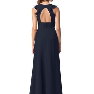 Azazie Tasha Floor Length Formal Dress Dark Navy